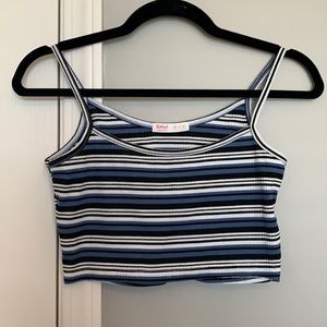 Romwe Striped Crop Top